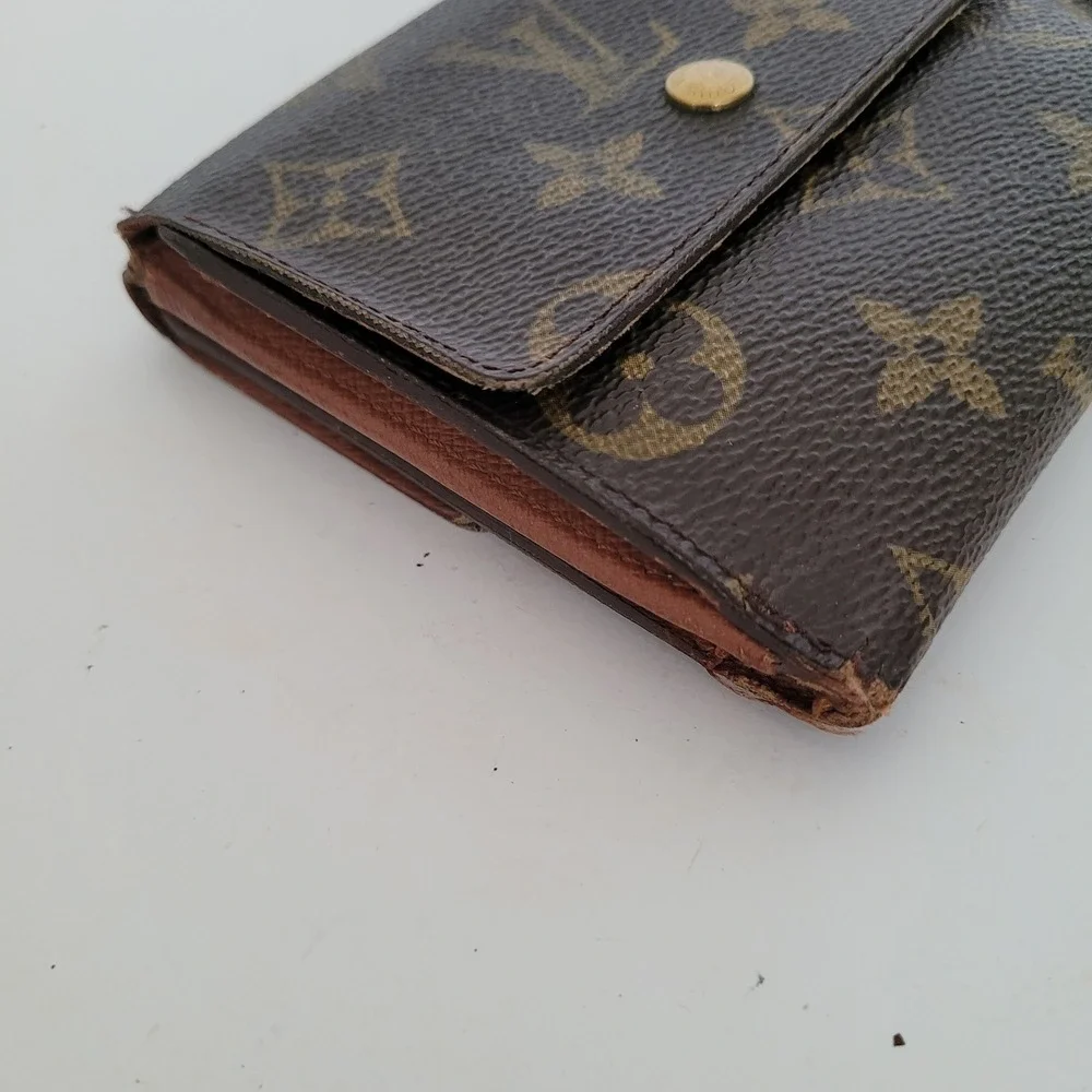 Louis Vuitton Monogram Porte-Monnaie Billets Trifold Wallet Brown SD0968 USA